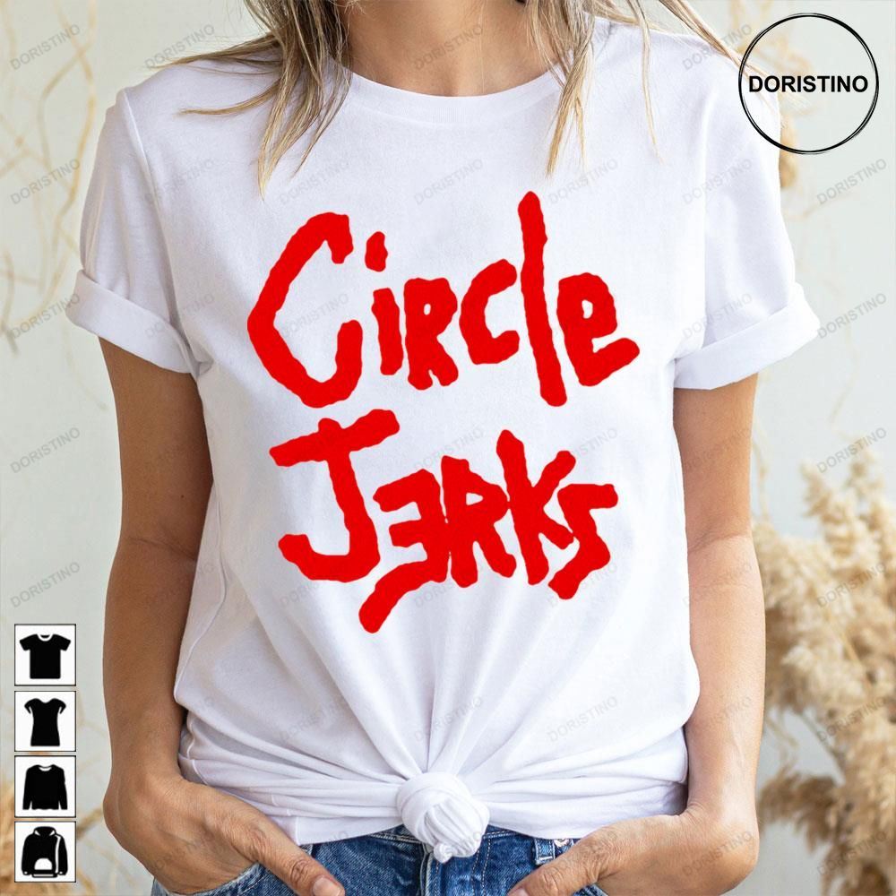Red Art Text Circle Jerks Doristino Limited Edition T-shirts
