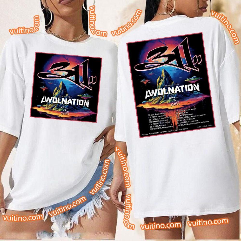 311 With Awolnation And Blame My Youth 2023 Double Sides Apparel