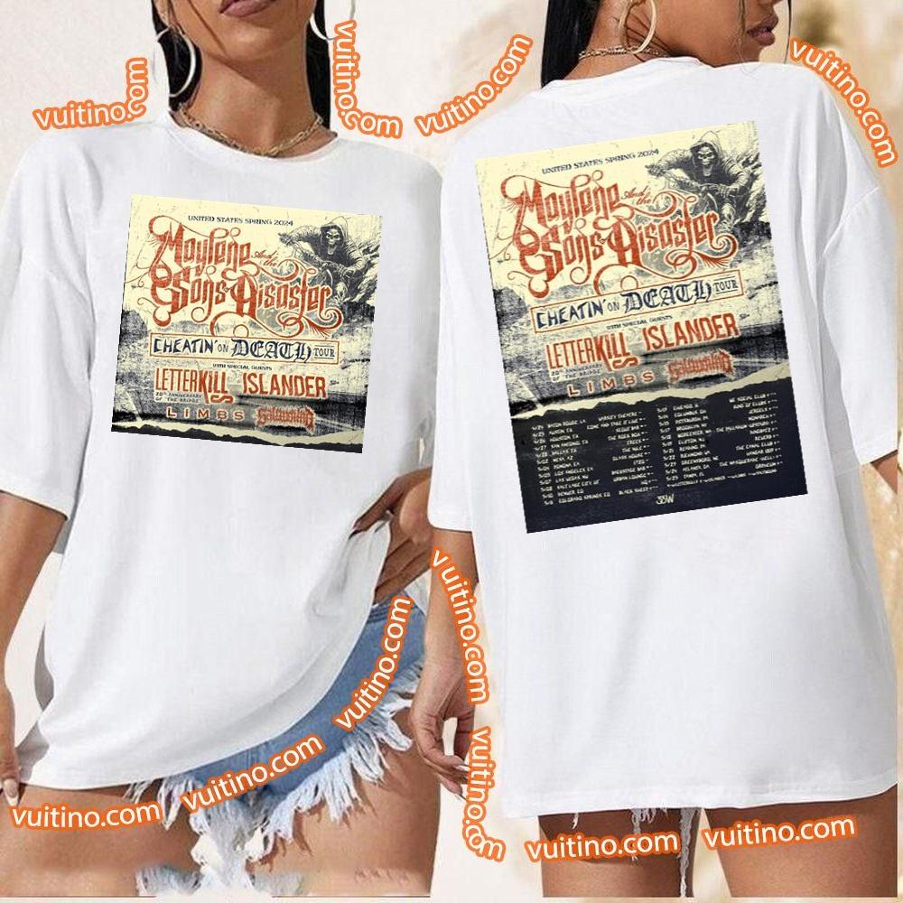 Cheatin On Death Tour 2024 Maylene Sons Of Disaster Letter Kills Double Sides Apparel