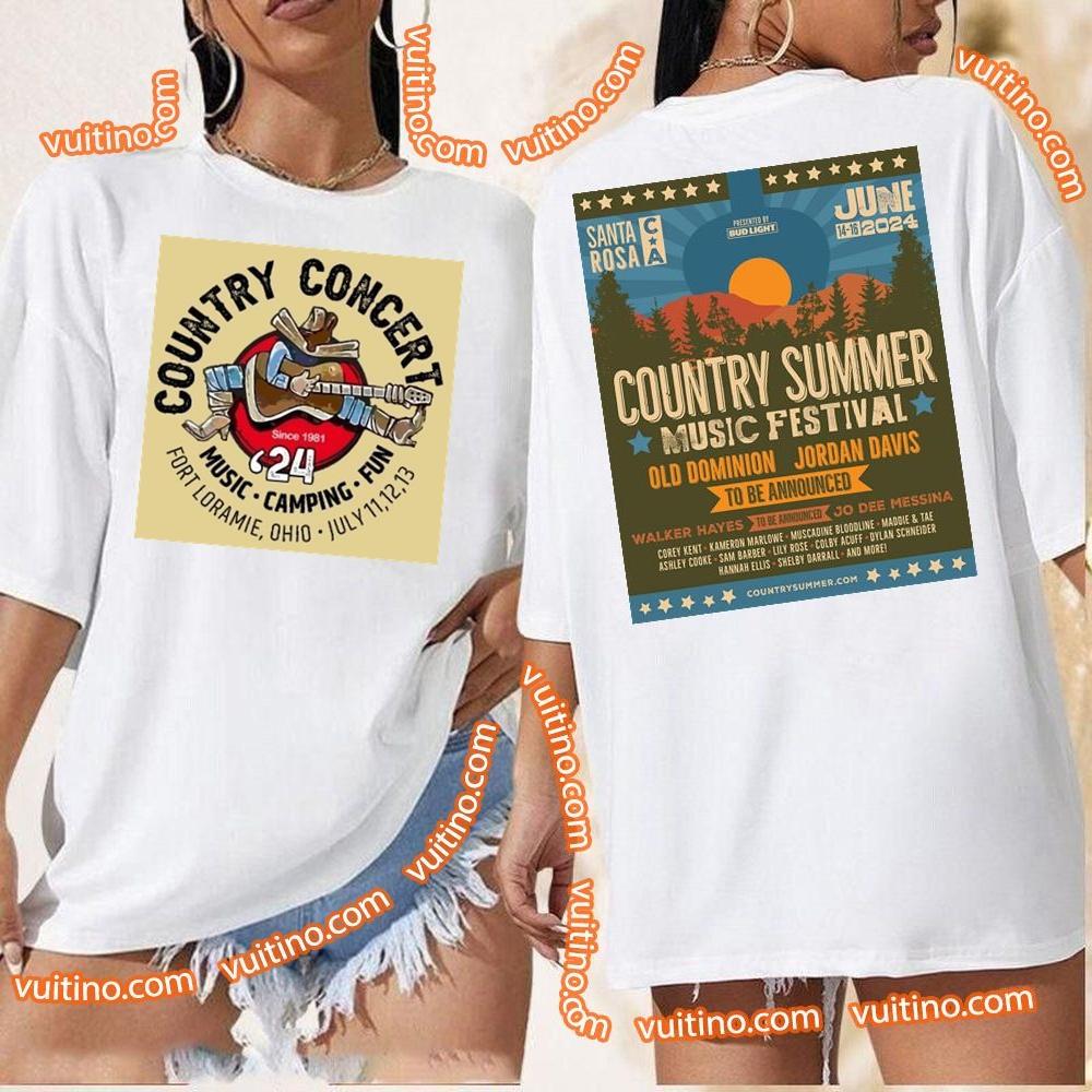 Country Concert 2024 Double Sides Shirt