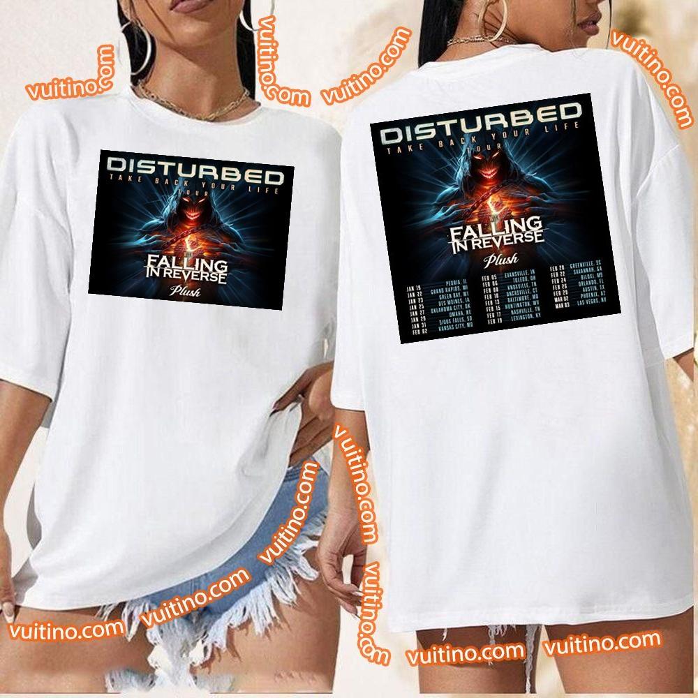 Disturbed Falling In Reverse 2024 Tour Dates Double Sides Apparel