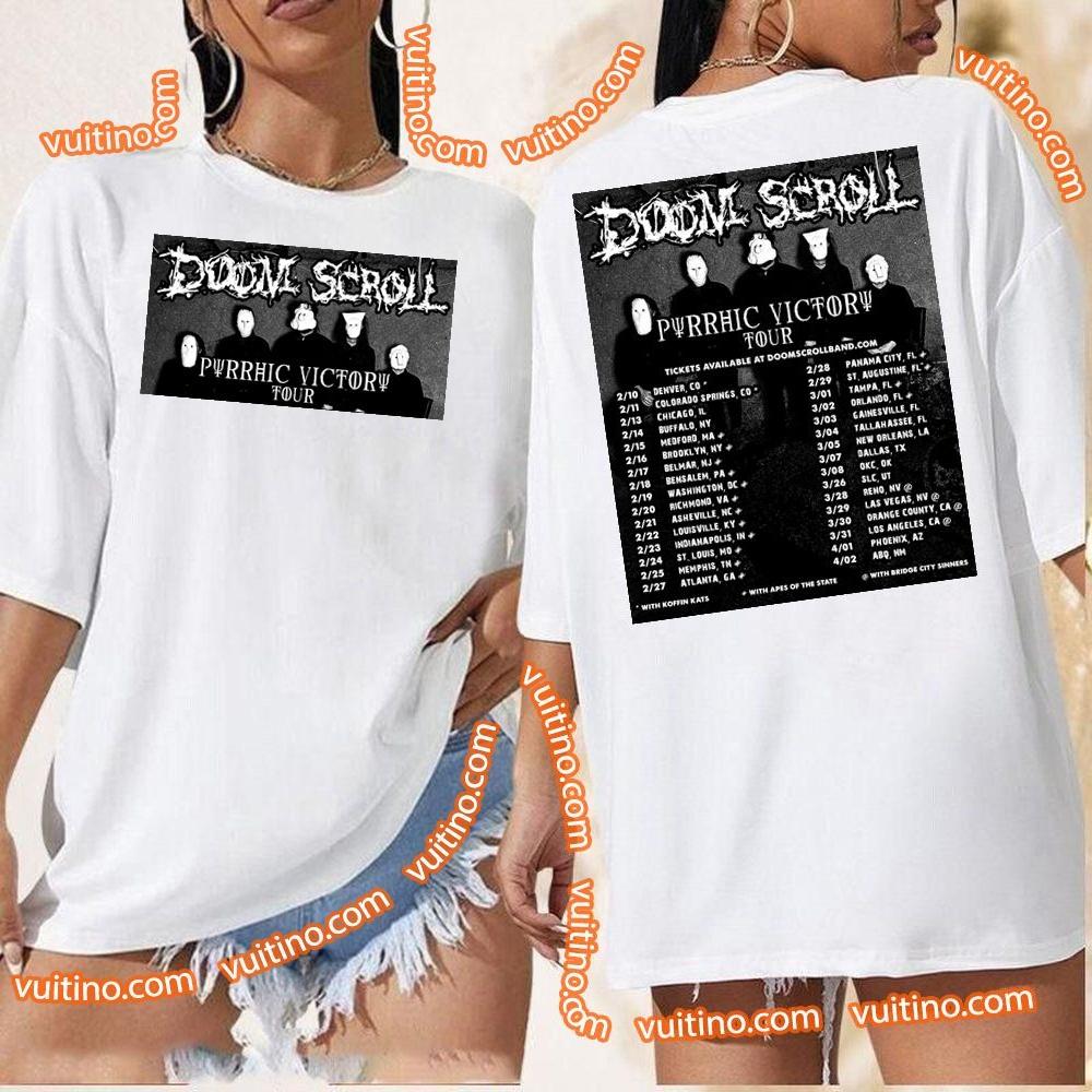 Doom Scroll Purrhic Victory Tour 2024 Double Sides Apparel