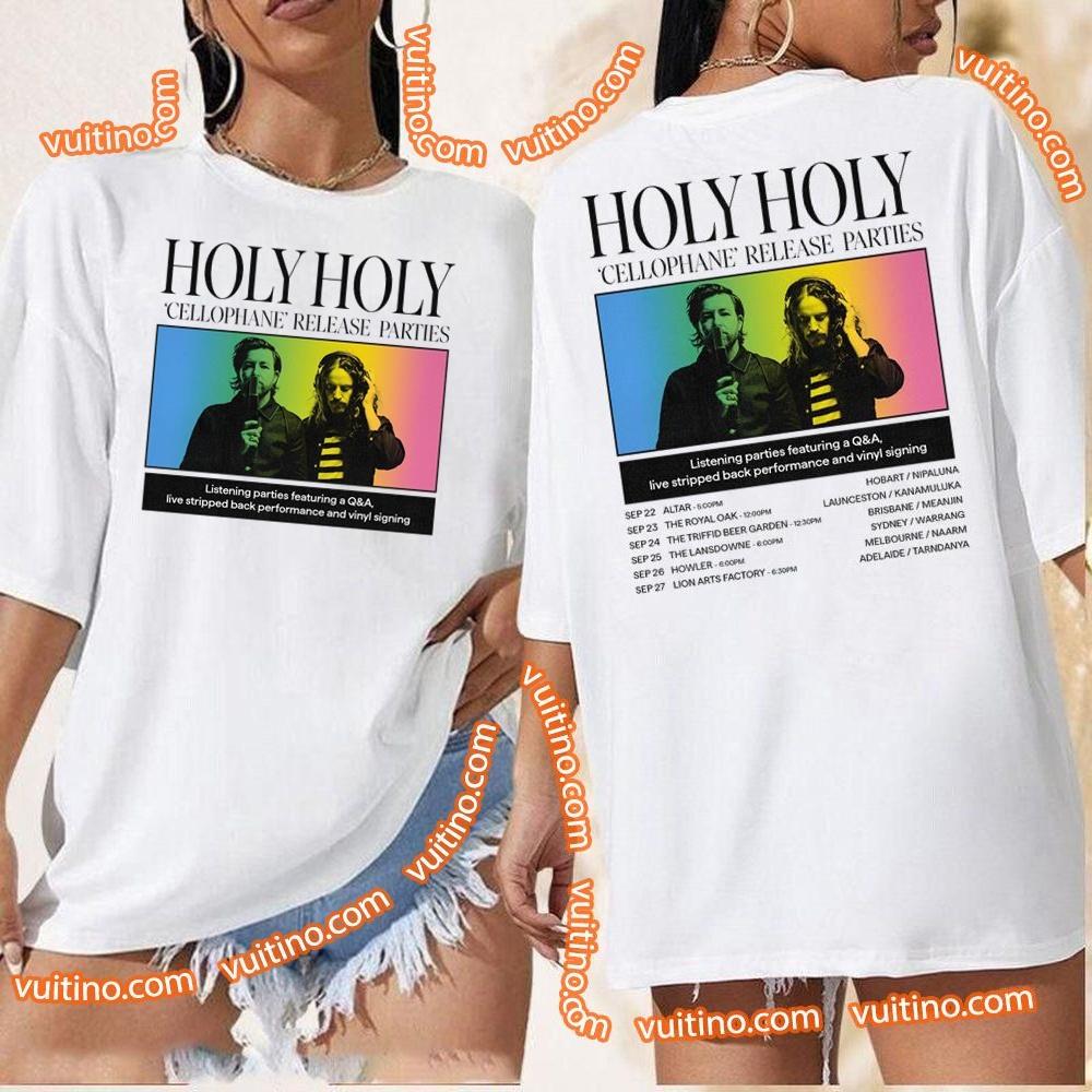 Holy Holy Cellophane Release Parties Tour 2023 Double Sides Shirt