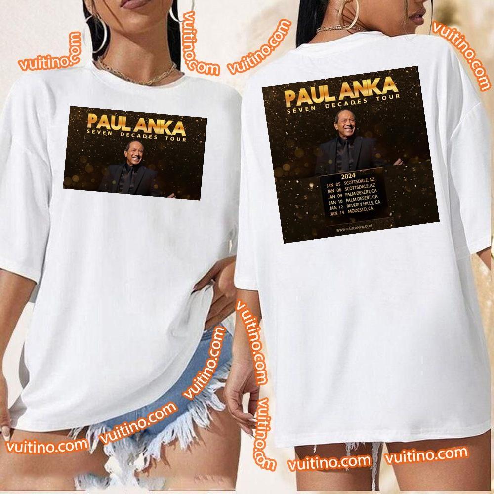 Paul Anka Tour 2024 Dates Double Sides Apparel