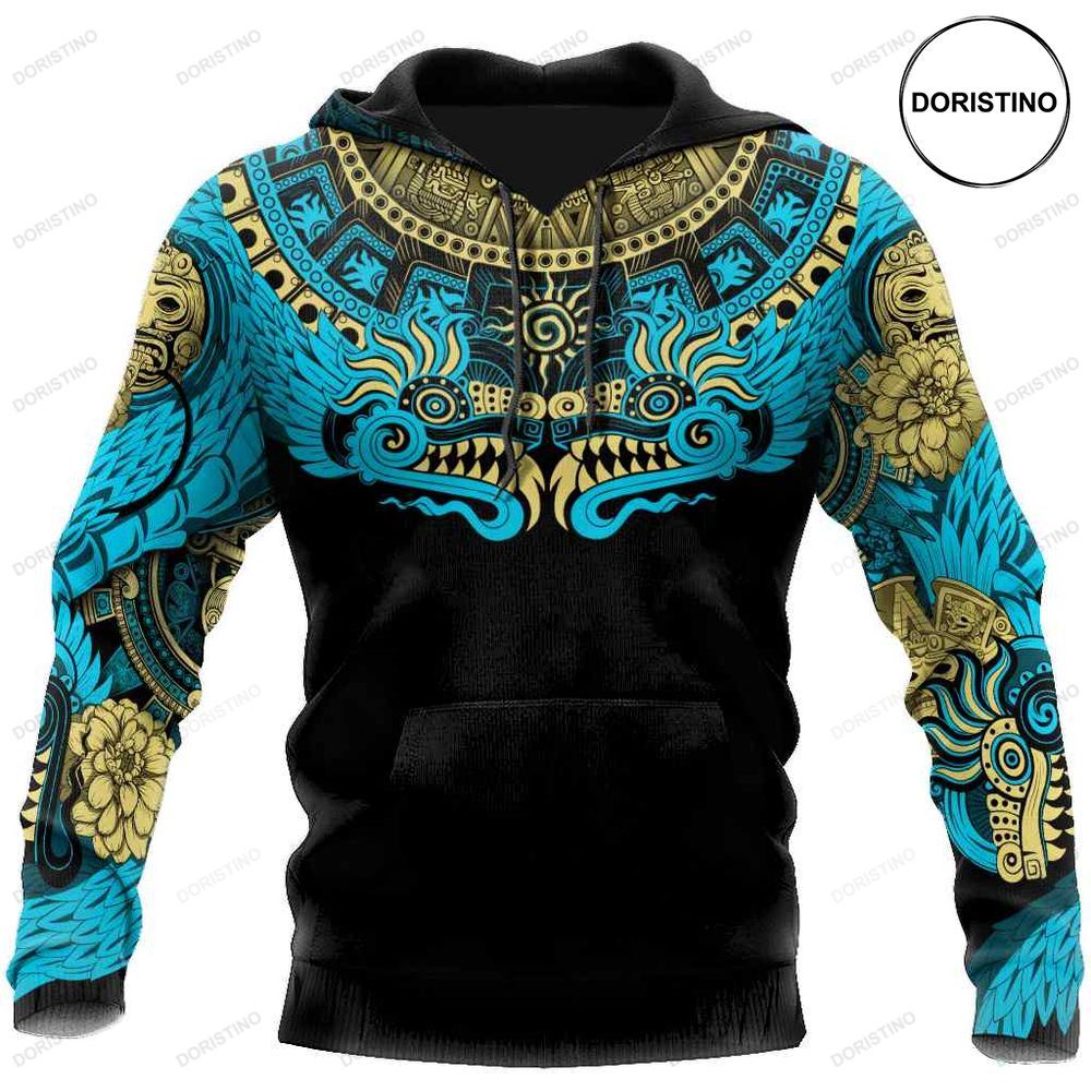 Style Mexico Aztec Quetzalcoatl Skull Awesome 3D Hoodie