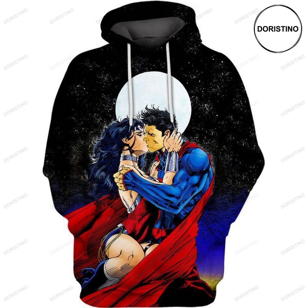 Superman And Wonder Woman All Over Print Hoodie