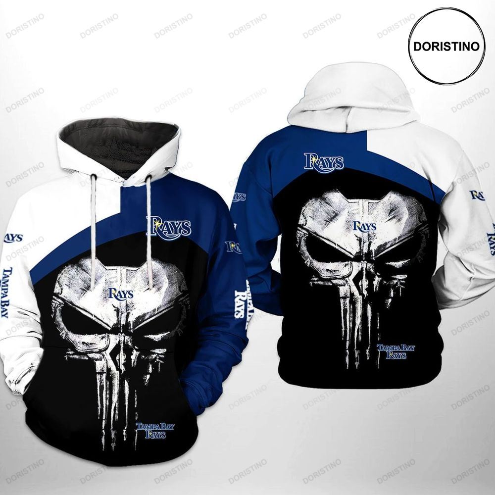 Tampa Bay Rays Mlb Skull Punisher All Over Print Hoodie