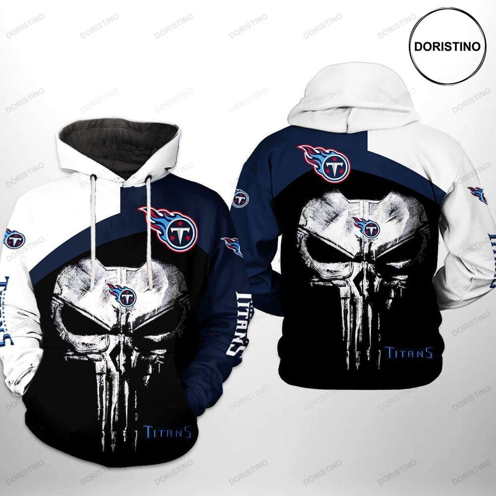 Tennessee Titans Nfl Skull Punisher Team Awesome 3D Hoodie