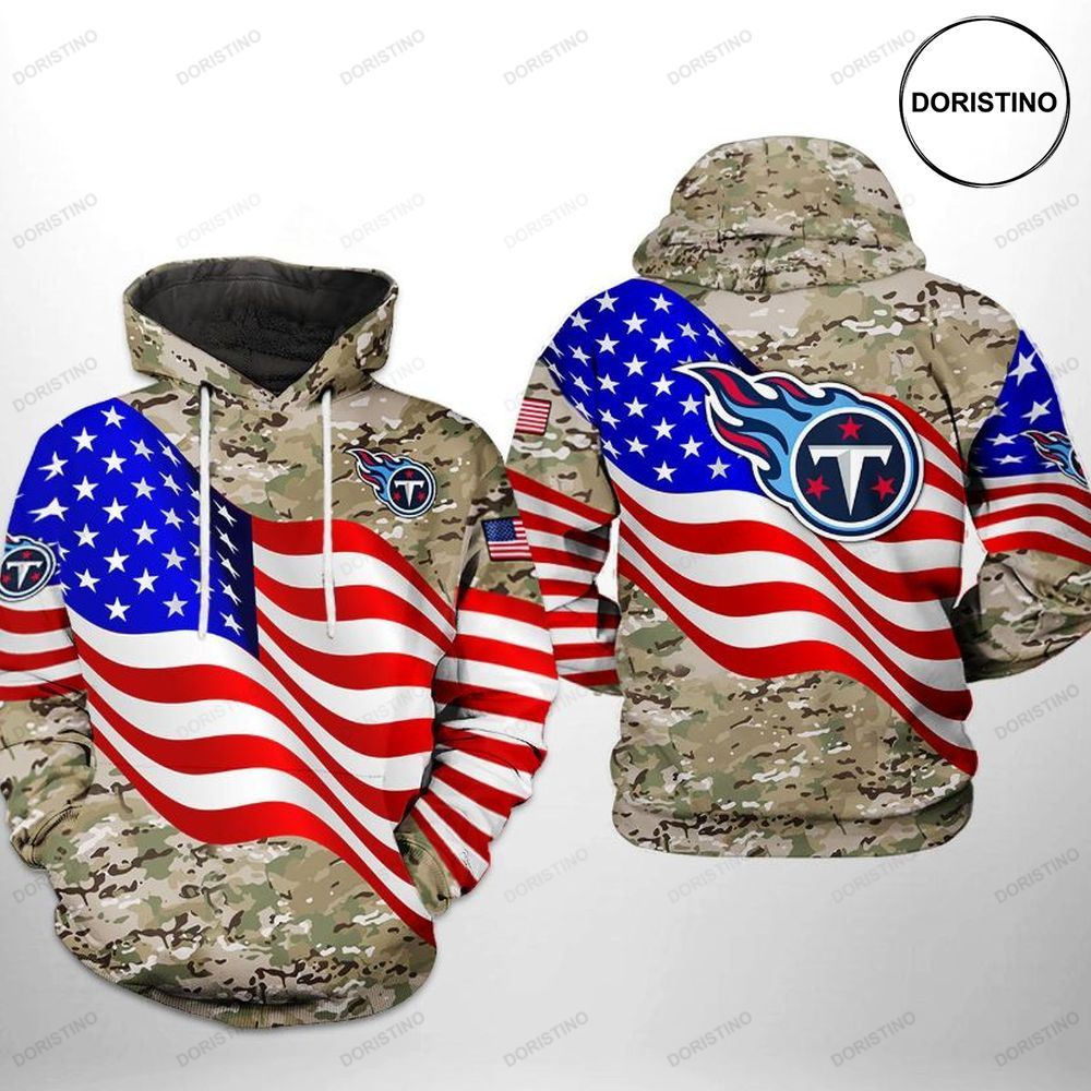 Tennessee Titans Nfl Us Flag Camo Veteran Team Limited Edition 3d Hoodie