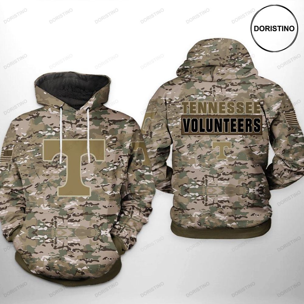 Tennessee Volunrs Ncaa Camo Veteran Awesome 3D Hoodie