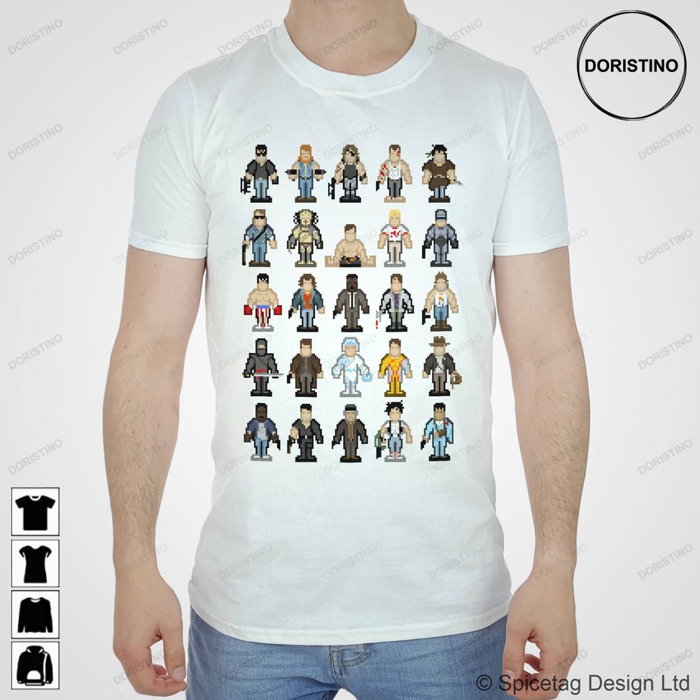 80s Movie Film 8-bit 8bit Top Action Hero Awesome Shirts