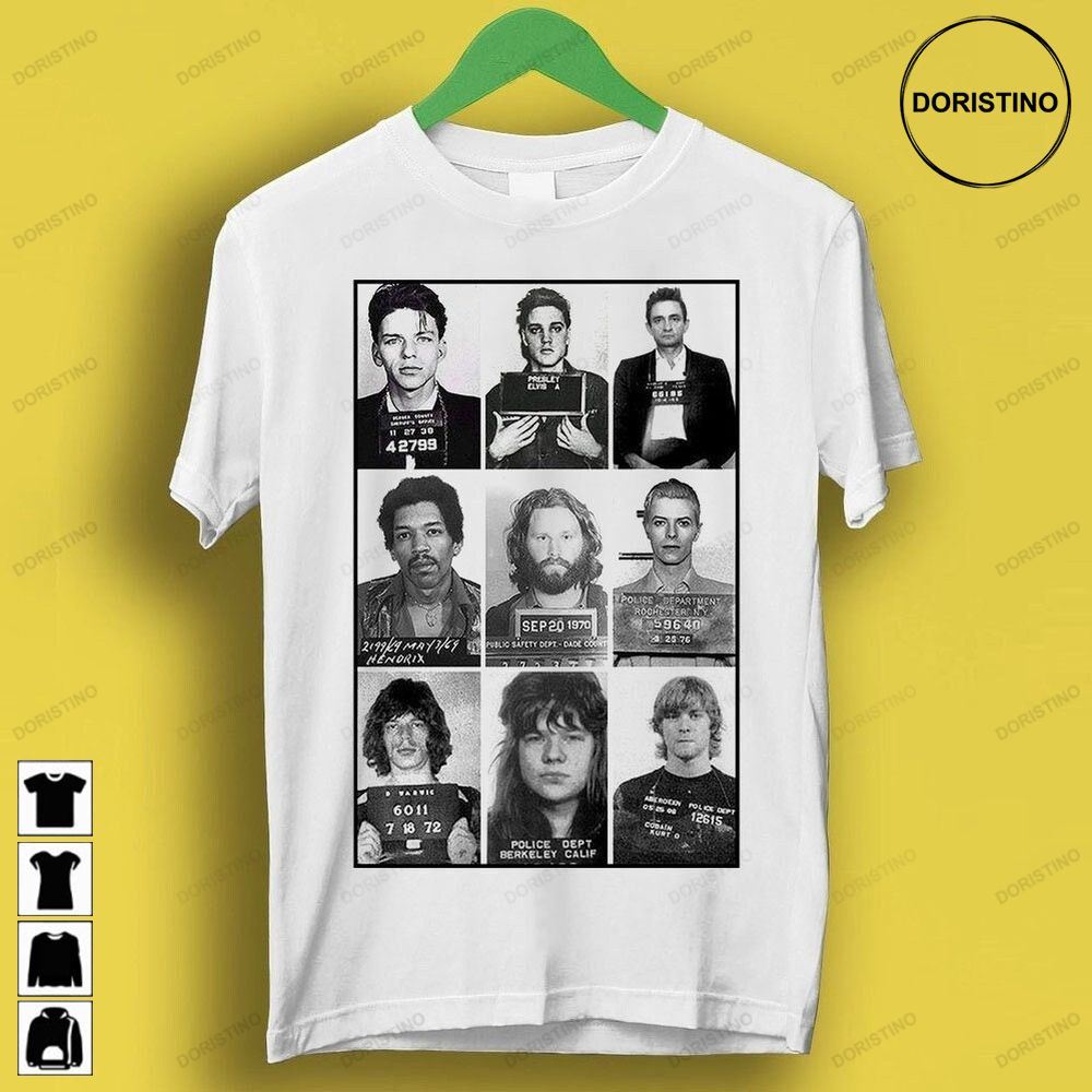 Celebrities Mugshot Rock Stars Music Gift Funny Style Awesome Shirts