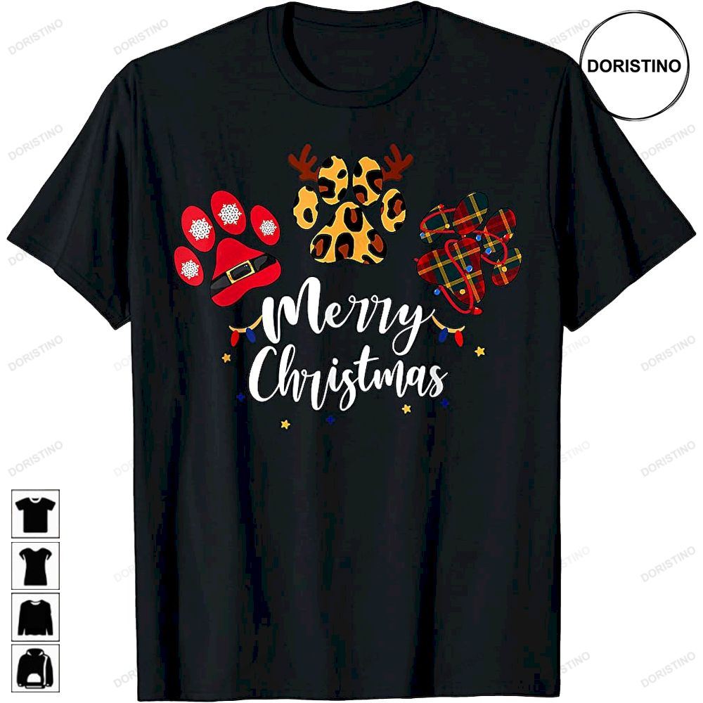 Cute Merry Cute Christmas Dog Paws Funny Family Xmas 2022 Trending Style