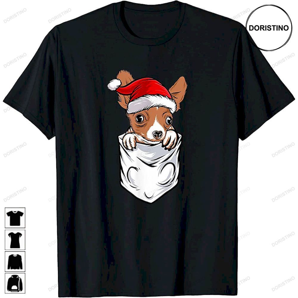 Cute Santa Chihuahua In Pocket Christmas Dog Lover Owner Limited Edition T-shirts