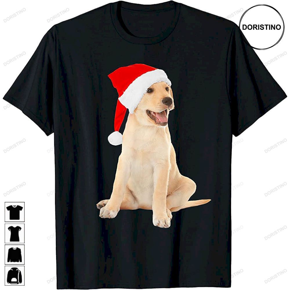 Cute Yellow Lab Puppy Santa Hat Christmas Image Dog Labrador Trending Style