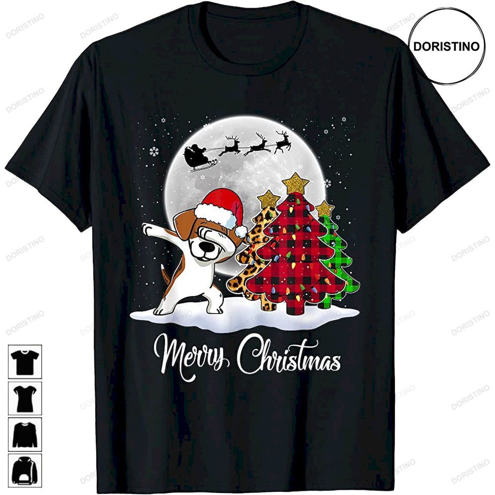 Dabbing Beagle Dab Dog Santa Hat Christmas Tree Funny Xmas Awesome Shirts