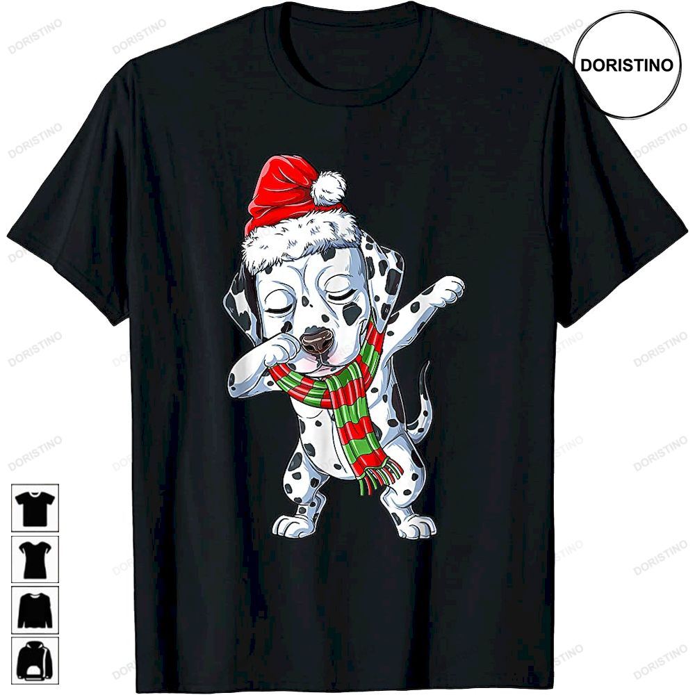 Dabbing Dalmatian Santa Christmas Kids Boys Xmas Dog Awesome Shirts