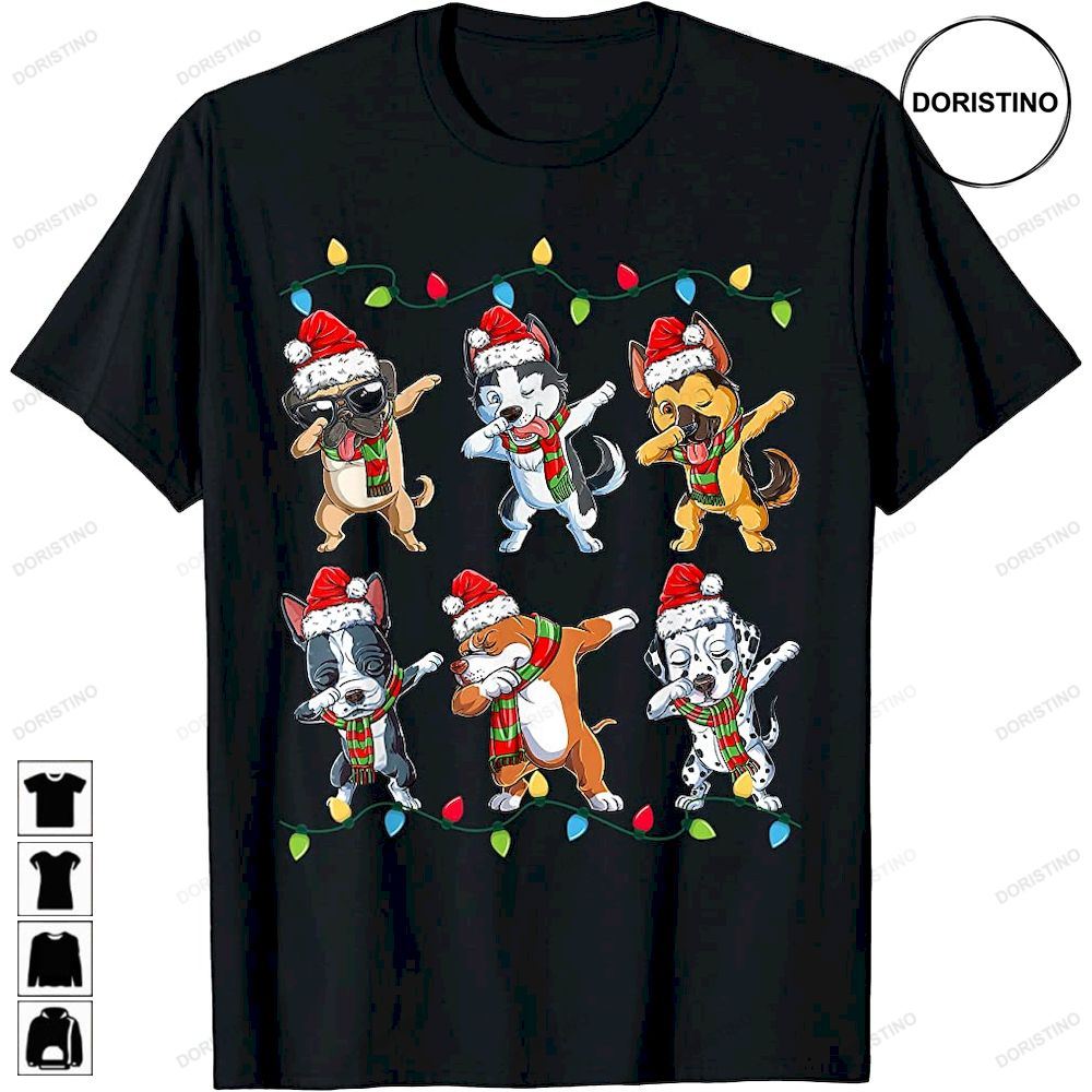 Dabbing Dogs Friends Santa Christmas Boys Girls Men Xmas Dab Limited Edition T-shirts