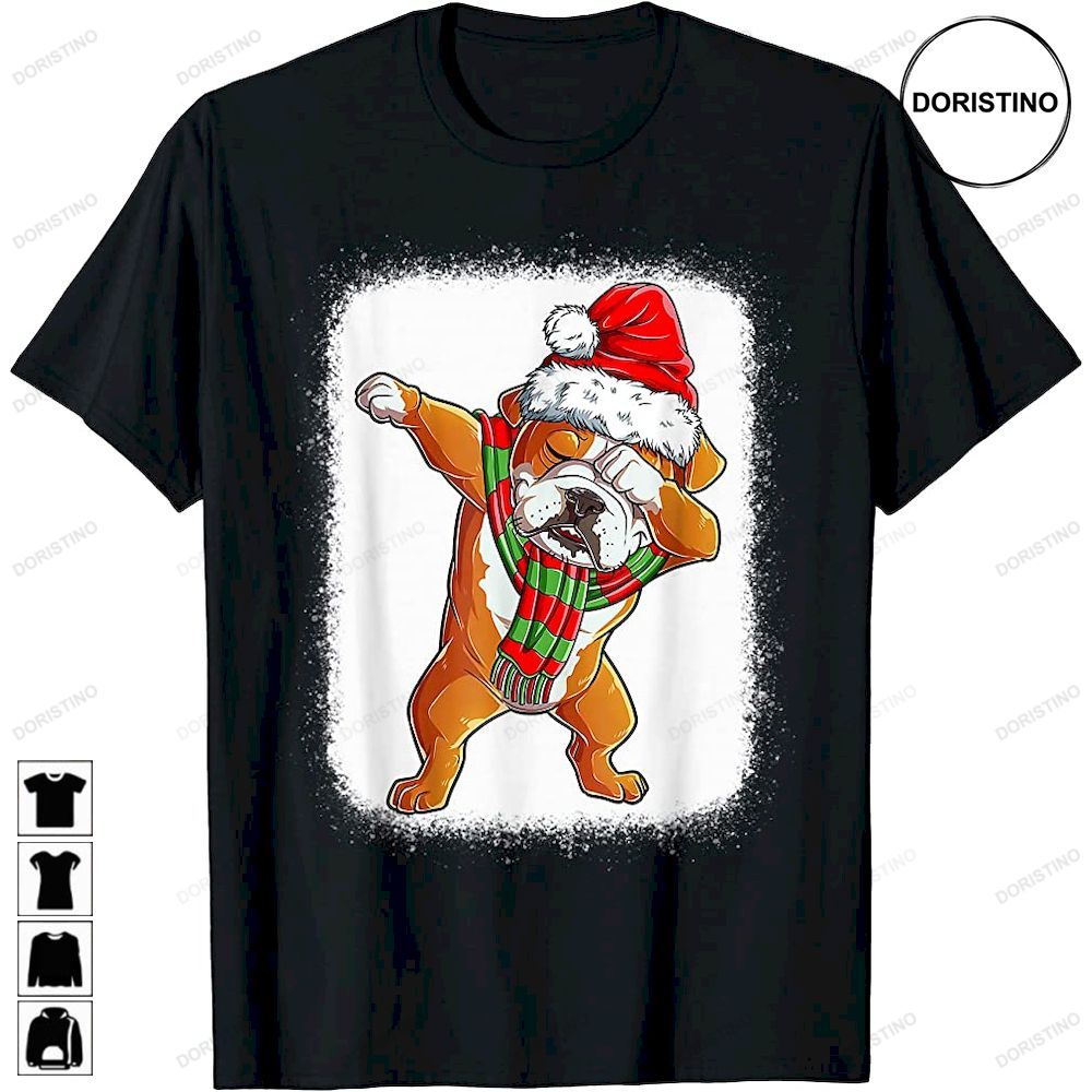 Dabbing English Bulldog Santa Christmas Xmas Limited Edition T-shirts