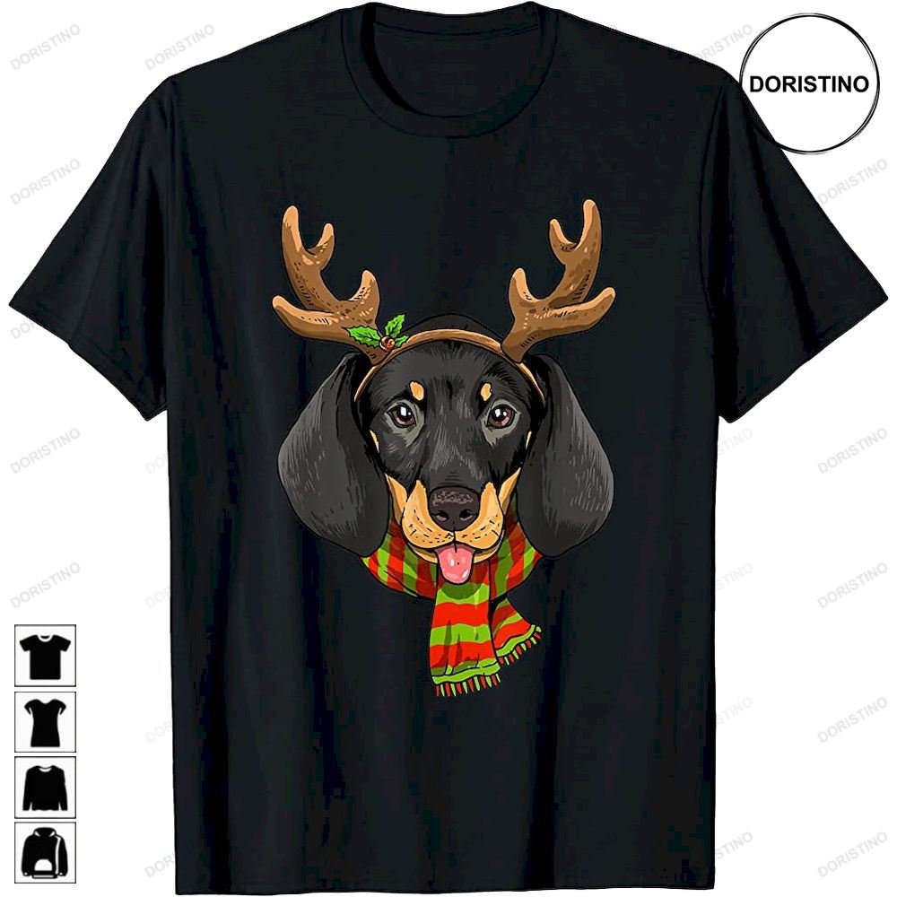 Dachshund Christmas Reindeer Antlers Dog Xmas Awesome Shirts