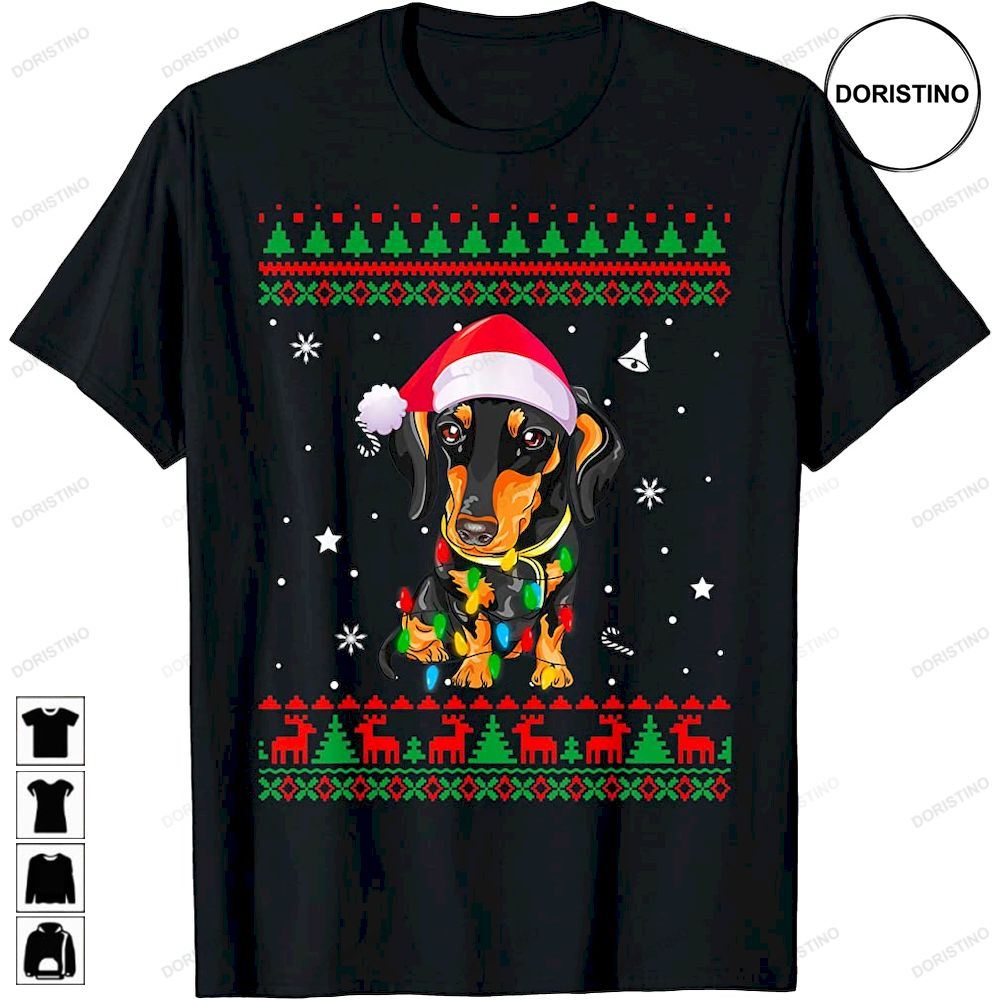 Dachshund Dog Christmas Lights Ugly Christmas Trending Style