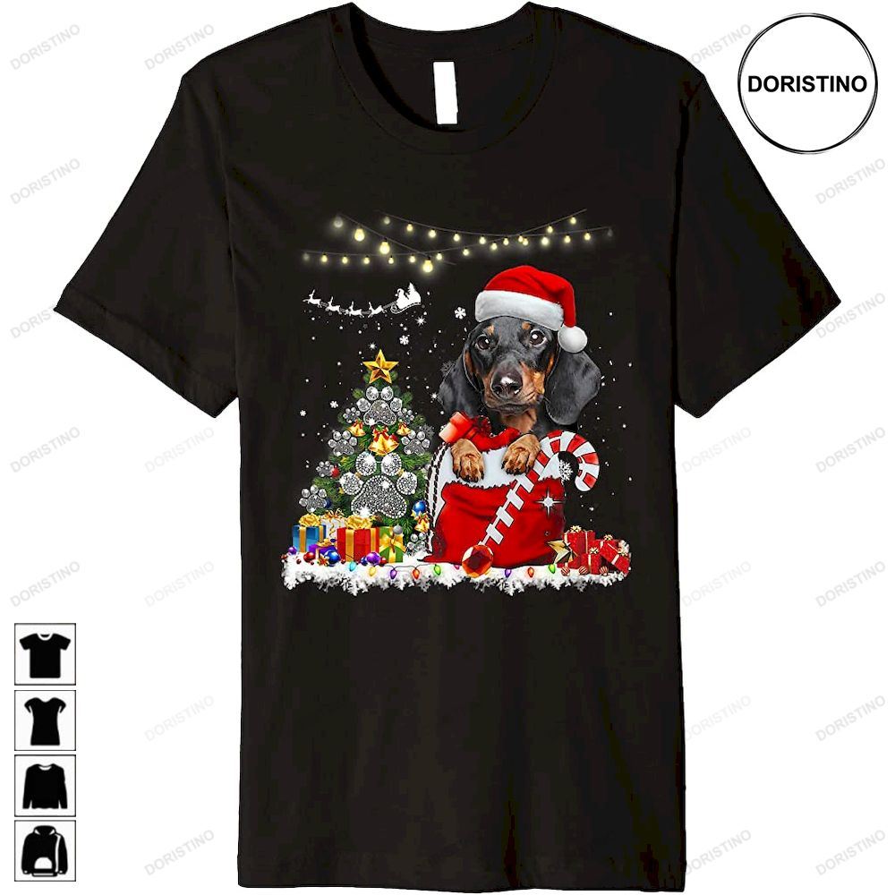 Dachshund Dog Christmas Tree Lights Pajamas Xmas Matching Limited Edition T-shirts