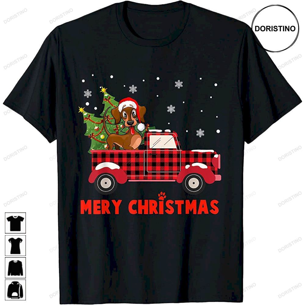 Dachshund Dog Christmas Truck Tree Mom Dad Dog Limited Edition T-shirts