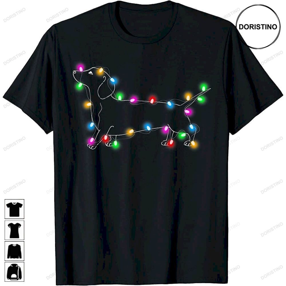 Dachshund Dog Tree Christmas Lights Pajama Limited Edition T-shirts