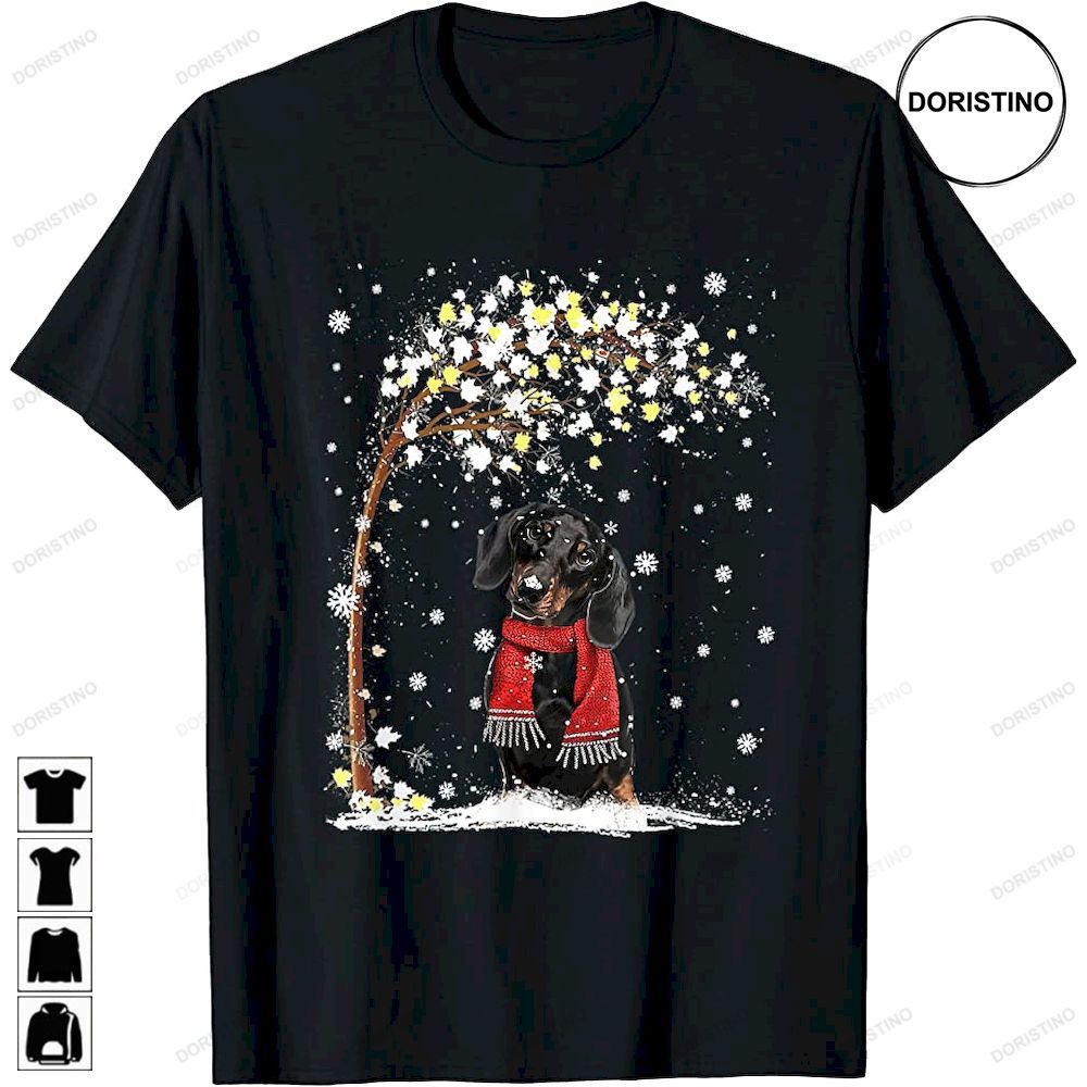 Dachshund Dog Tree Snow Christmas Pajama Dog Lover Limited Edition T-shirts