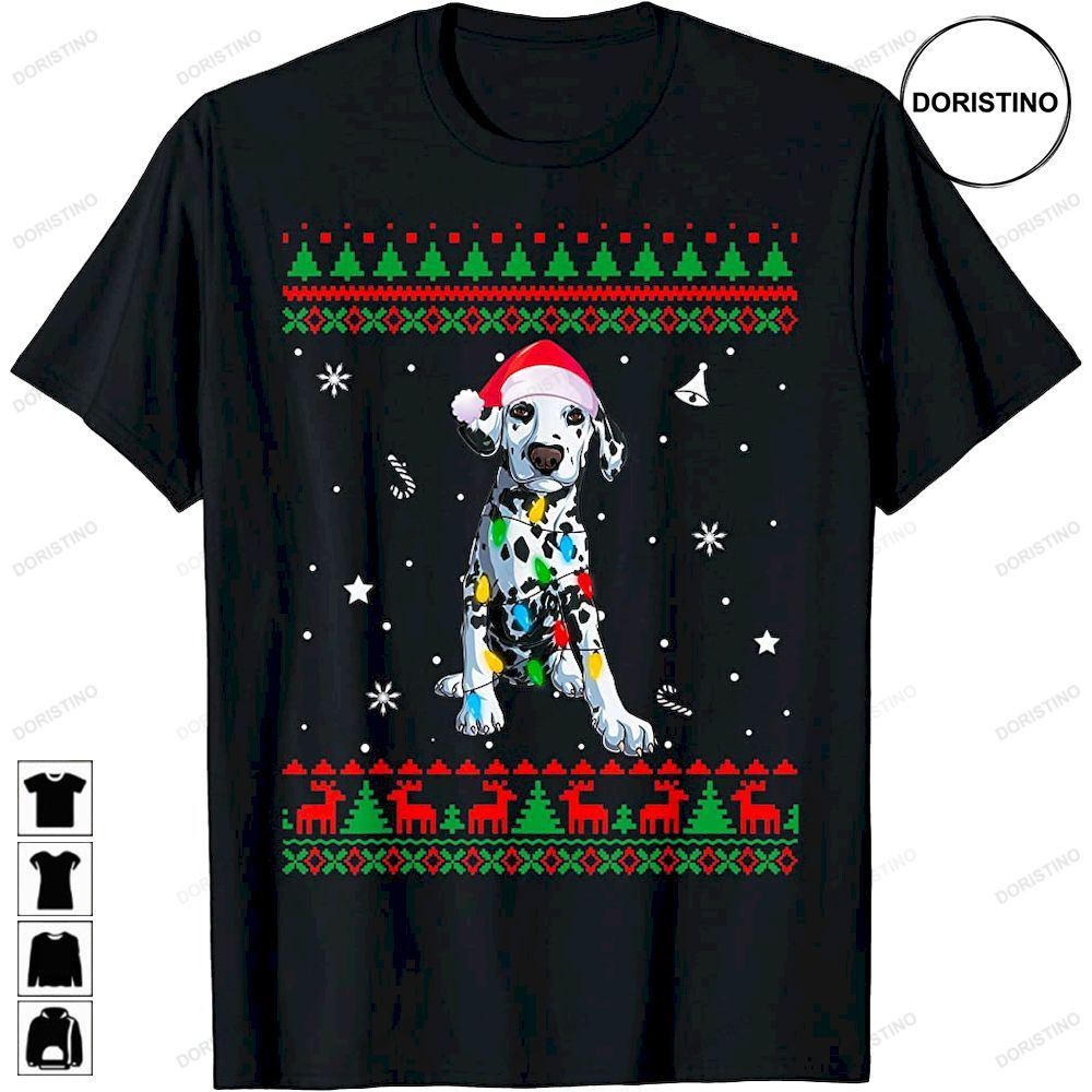 Dalmatian Dog Christmas Lights Ugly Christmas Limited Edition T-shirts