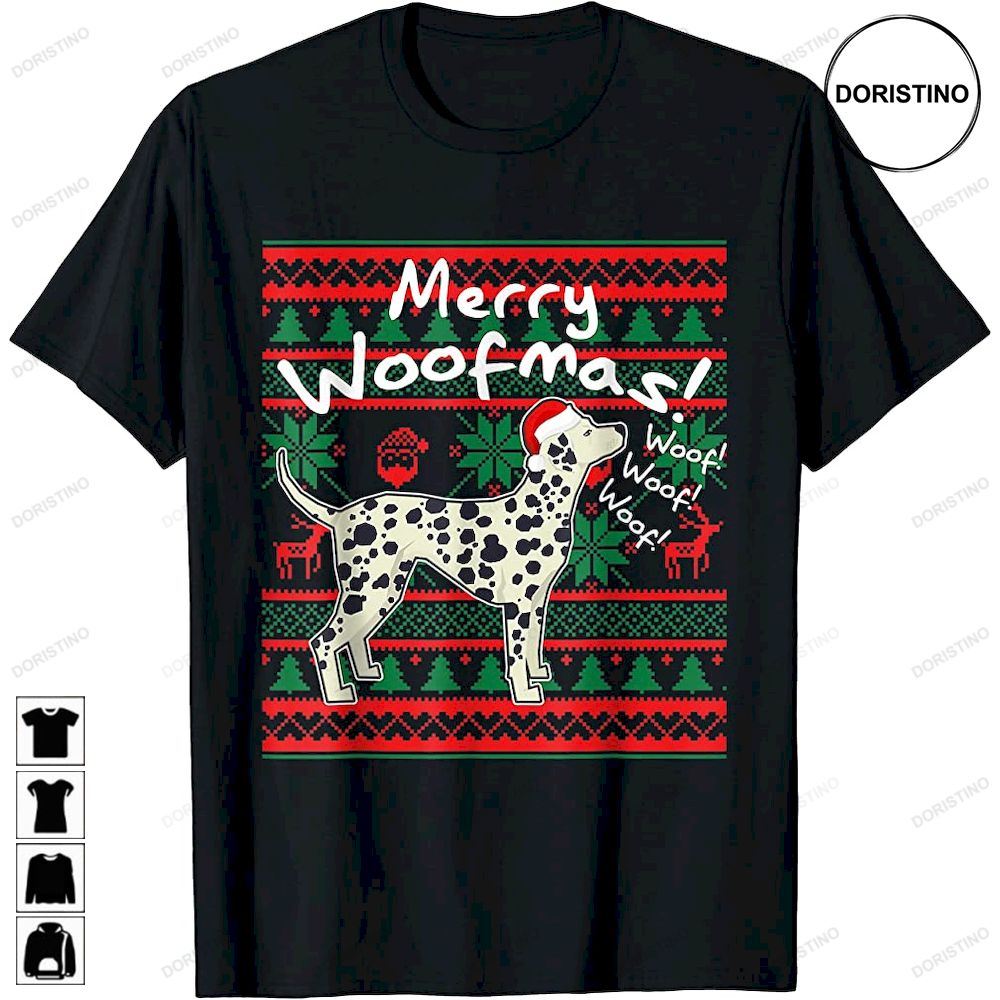 Dalmatian Dog Merry Woofmas Christmas Santa Dog Trending Style