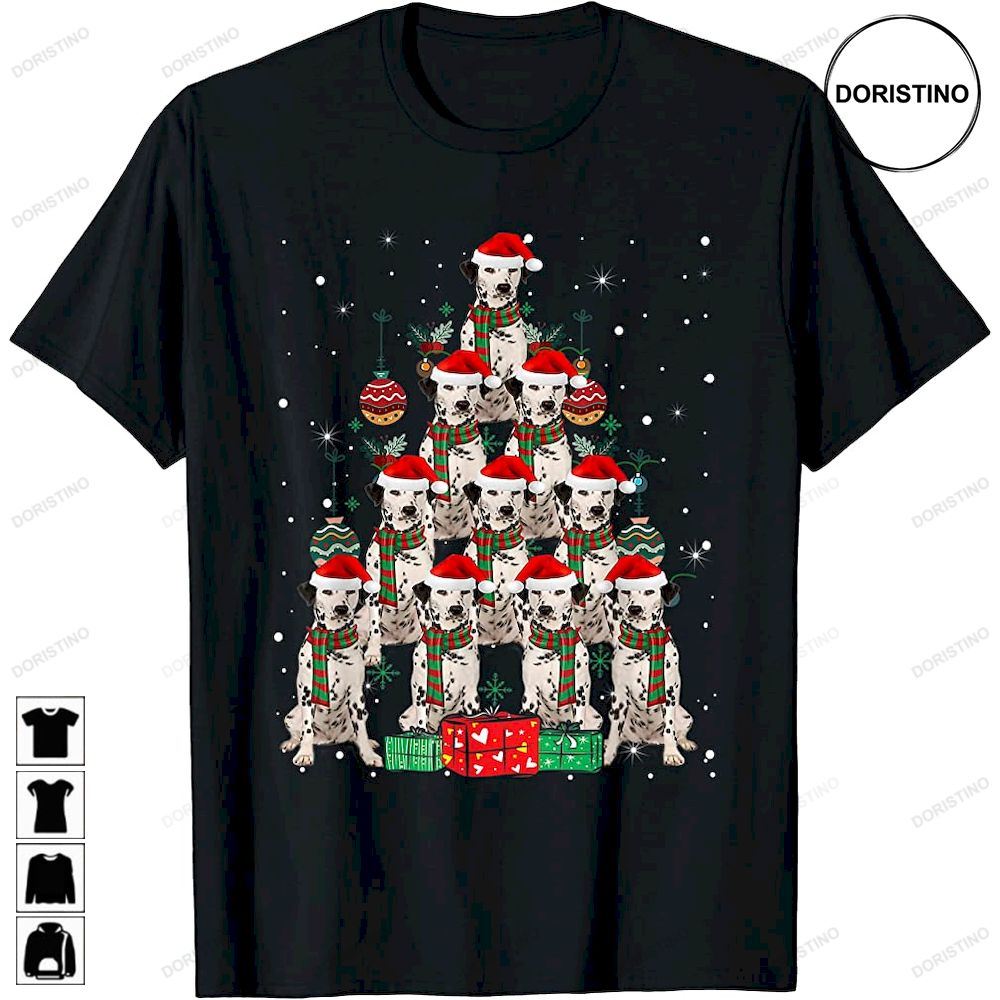 Dalmatian Dogs Tree Christmas Pajama Xmas Gifts Dog Lover Limited Edition T-shirts