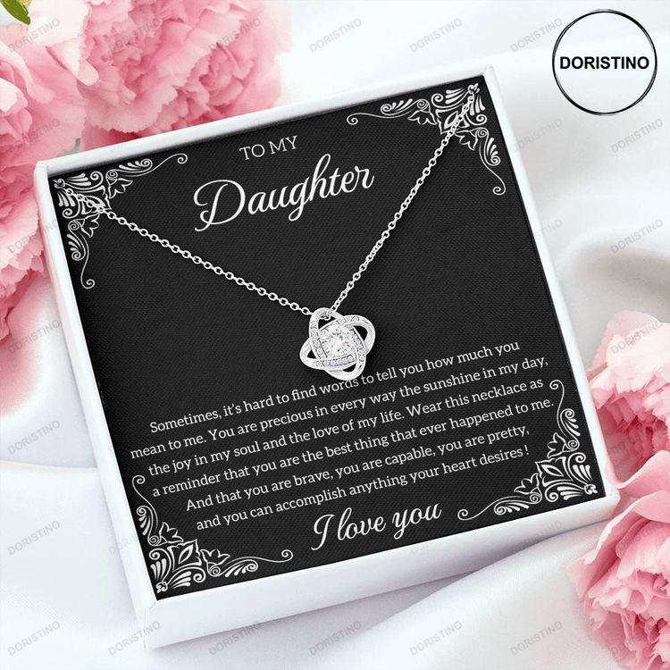 Gift For Daughter - Love Knot Necklace With Message Card Doristino Limited Edition Necklace