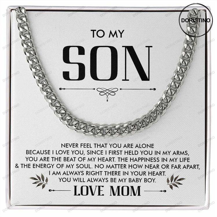 Gift For Son Cuban Necklace For Son From Mom Son Christmas Gifts Son Birthday Gifts From Siblings To My Son Present Doristino Awesome Necklace
