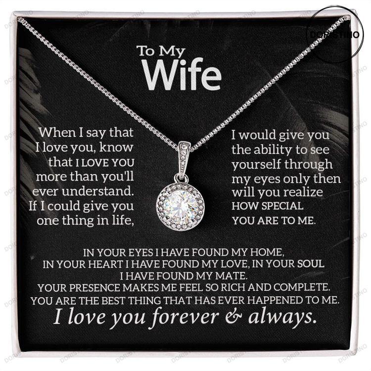 Gift For Wife Eternal Love Necklace For Soulmate Girlfriend Anniversary Valentine Birthday With Meaningful Message Card Led Box Doristino Trending Necklace