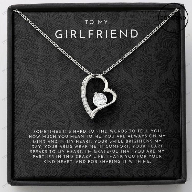 Girlfriend Heart Necklace Girlfriend Gift Valentines Gifts For Her Gift For Girlfriend Heart Shaped Necklace For Girlfriend Gf Necklace Doristino Awesome Necklace