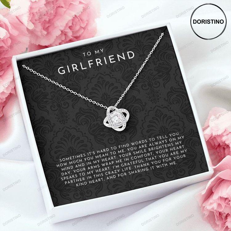 Girlfriend Love Knot Necklace Girlfriend Valentines Day Gift Girlfriend Gifts Necklace For Girlfriend Girlfriend Valentines Necklace Doristino Trending Necklace