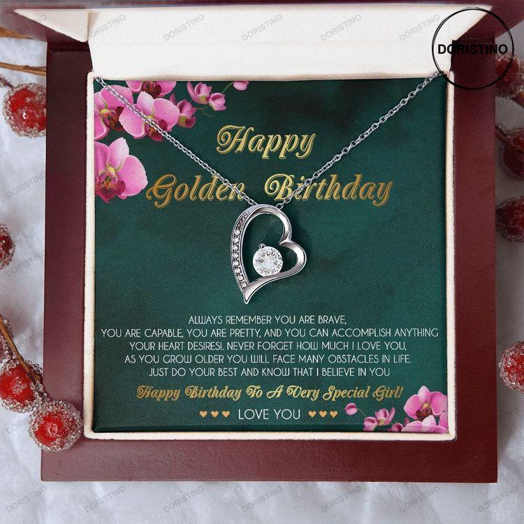 Golden Birthday Gift Necklace Personalized Birthday Meaningful Birthday Daughter Granddaughter Niece Girl Woman Birthday Gift Forever Doristino Limited Edition Necklace