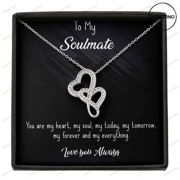 Gorgeous Double Heart Necklace For Soulmate Valentines Gift Anniversary Gift Birthday Gift Doristino Awesome Necklace