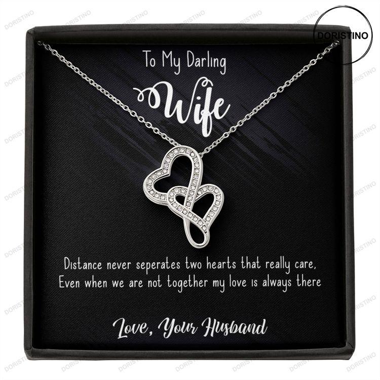 Gorgeous Double Heart Necklace For Wife From A Loving Husband Doristino Limited Edition Necklace