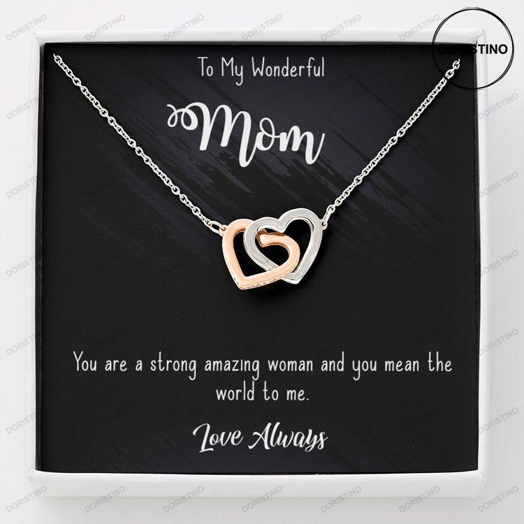 Gorgeous Interlocked Double Heart Necklace For Mom Beautiful Heart Necklace For Your Mom Stunning Interlinking Hearts Pendant Doristino Limited Edition Necklace