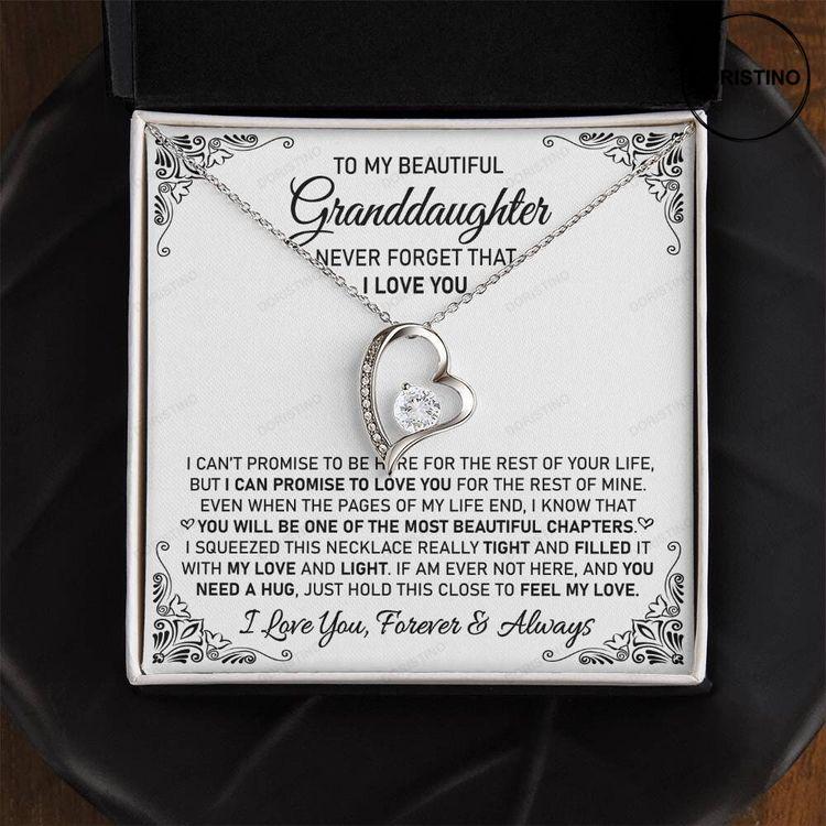 Granddaughter Necklace Gift Granddaughter Jewelry Necklace From Grandpa Forever Love Necklace Doristino Awesome Necklace