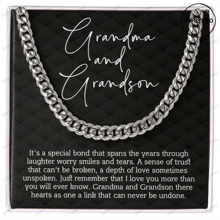 Grandma And Grandson Necklace Cuban Chain Link Gift For Grandson From Grandma Doristino Trending Necklace