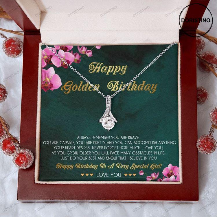 Happy Golden Birthday Gift Necklace Personalized Birthday Meaningful Birthday Daughter Granddaughter Niece Girl Woman Birthday Gift Doristino Trending Necklace
