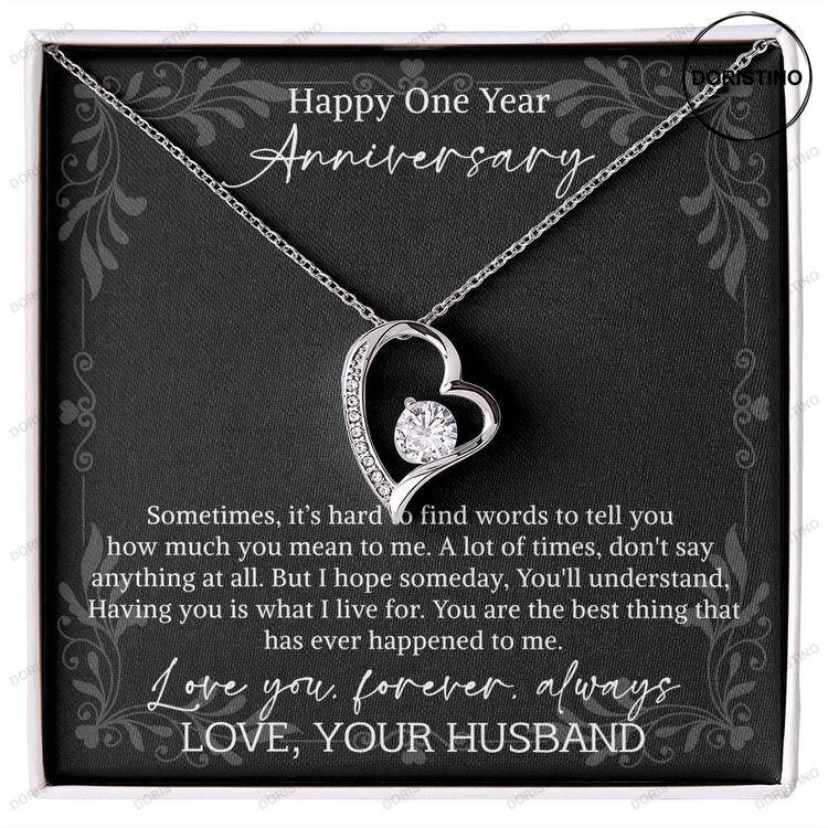 Happy One Anniversary Gift 1st Wedding Anniversary Gift For Wife Paper Anniversary Gift First Anniversary 1 Year Anniversary Gift For Her Doristino Awesome Necklace
