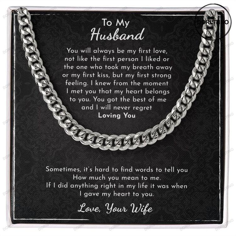 Husband Cuban Necklace Gift For Husband From Love Wife Anniversary Gift Birthday Gift Valentine Gift For Man Doristino Awesome Necklace
