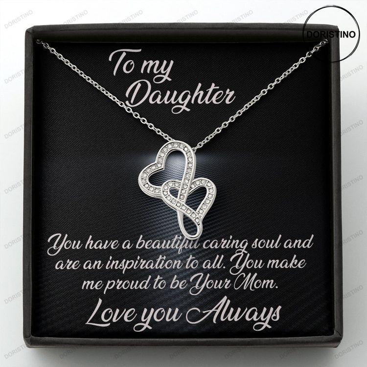 Inspirational Double Love Heart Necklace For Daughter From Mom Doristino Trending Necklace