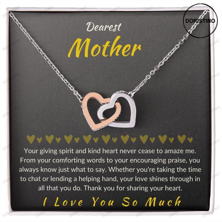 Interlocking Hearts Necklace For Mother - Sentimental Gift With Cubic Zirconia Crystals - Perfect For Mother's Day Or Her Birthday Doristino Trending Necklace