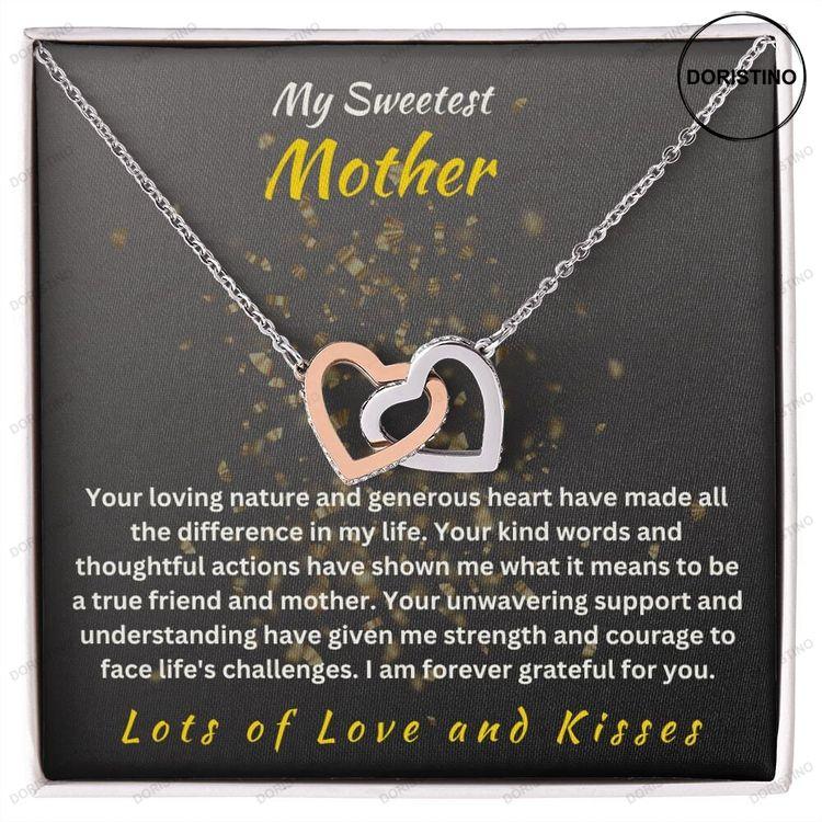 Interlocking Hearts Necklace For Your Mother - Sentimental Gift With Cubic Zirconia Crystals - Perfect For Mother's Day Or Her Birthday Doristino Trending Necklace