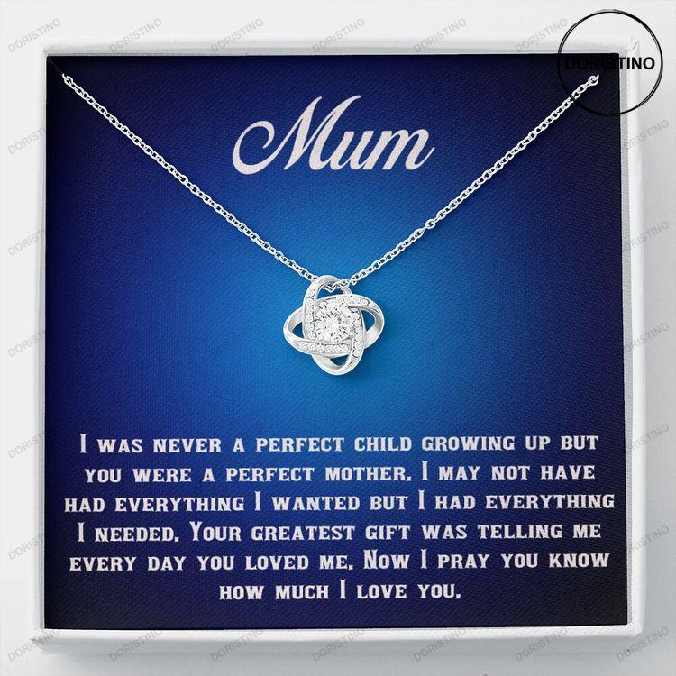 Love Knot Necklace For A Mum - Gorgeous Necklace For Your Mother - Gift For Mum - Mum Jewellery Gift - Message Card Jewellery For Mum Doristino Awesome Necklace
